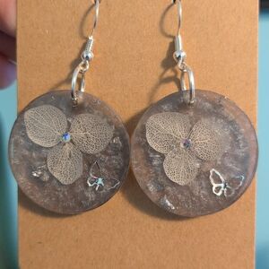 Elegant Silver Floral Earrings